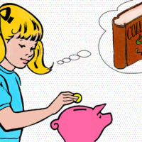 進学の資金を貯金する少女のイメージ